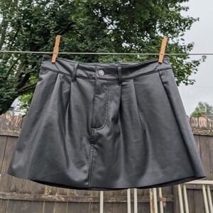 Black‎ faux leather REWASH mini skirt #miniskirt